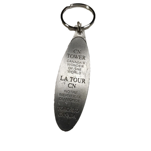 CN Tower Canadas Wonder Of The World Silver Tone Keychain - Picture 2 of 5